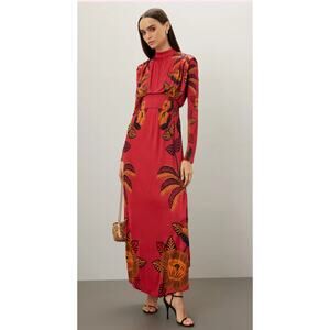 FARM RIO Blush Living Bloom High Neck Maxi Dress